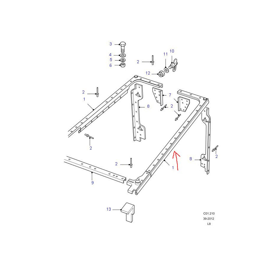 Hjørneliste Defender Galvanisert v/s - Britpart