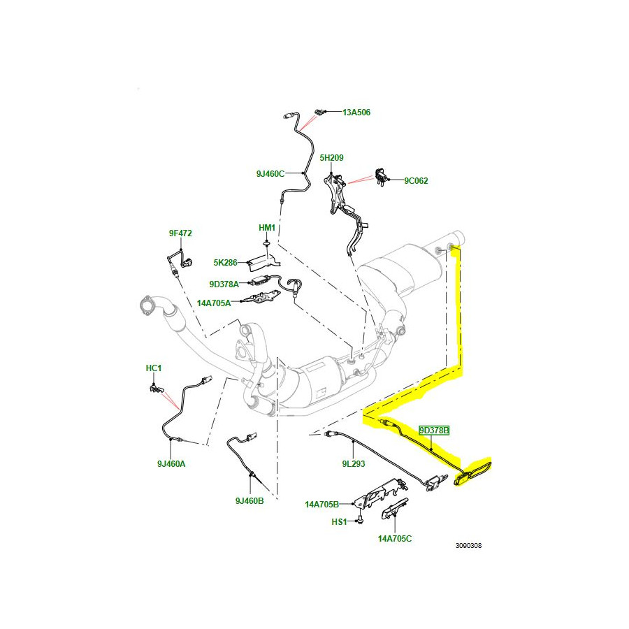 Sensor - NOX Trap Temperature rear