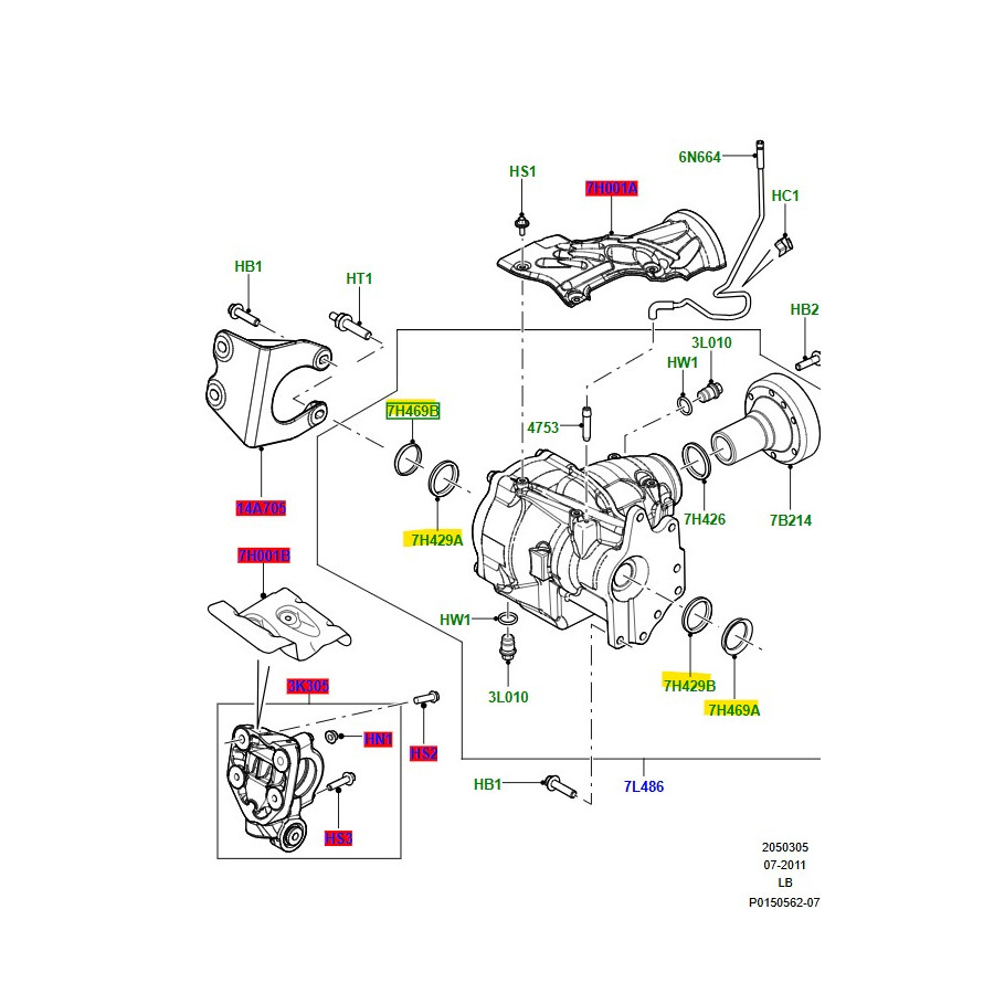 Drivaksel foran H/S Freelander 2